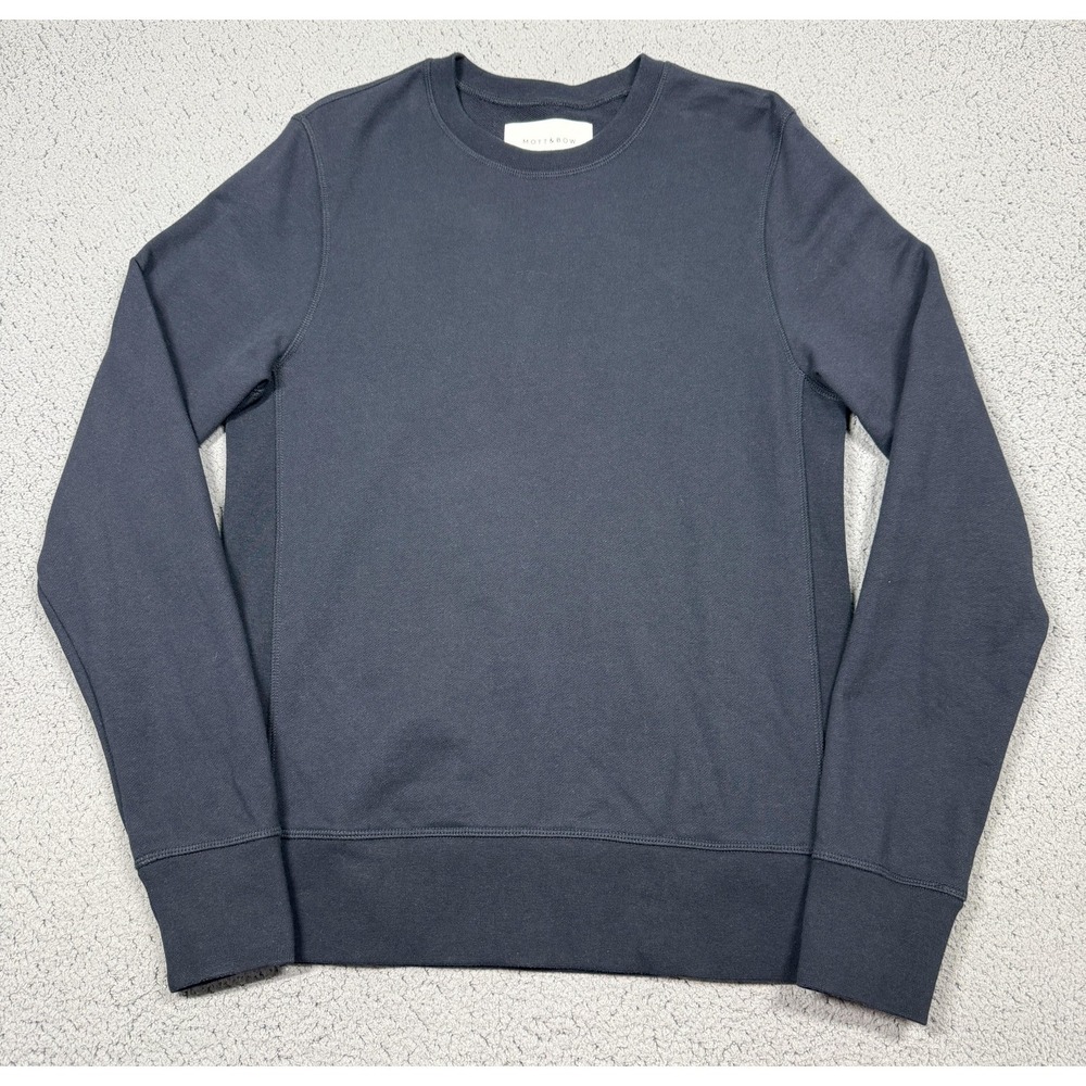 Mott & Bow Sweatshirt Mens XS Blue Cotton Knit Crewneck‎ Pullover Peru PTS-21011